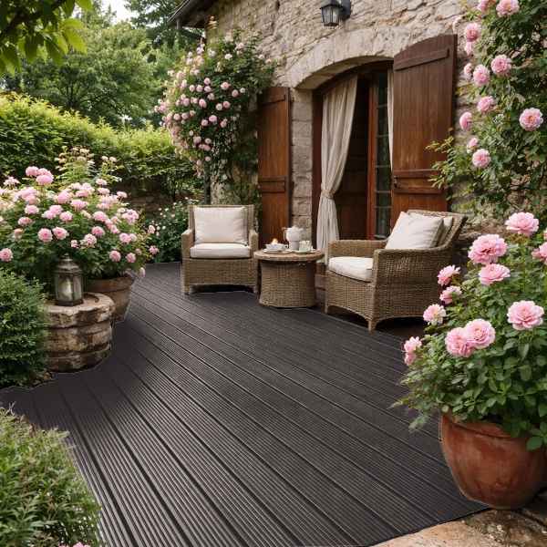 Wooden Anthracite Deck and Patio